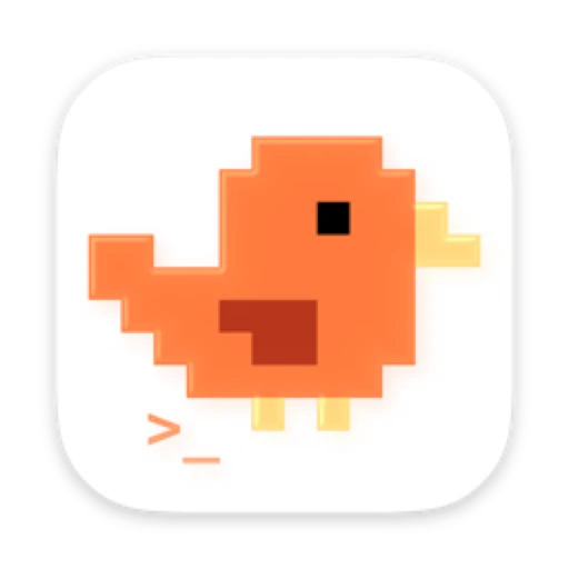 The Birdie app icon: an orange pixel bird.